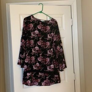 Black Dress with Purple Florals